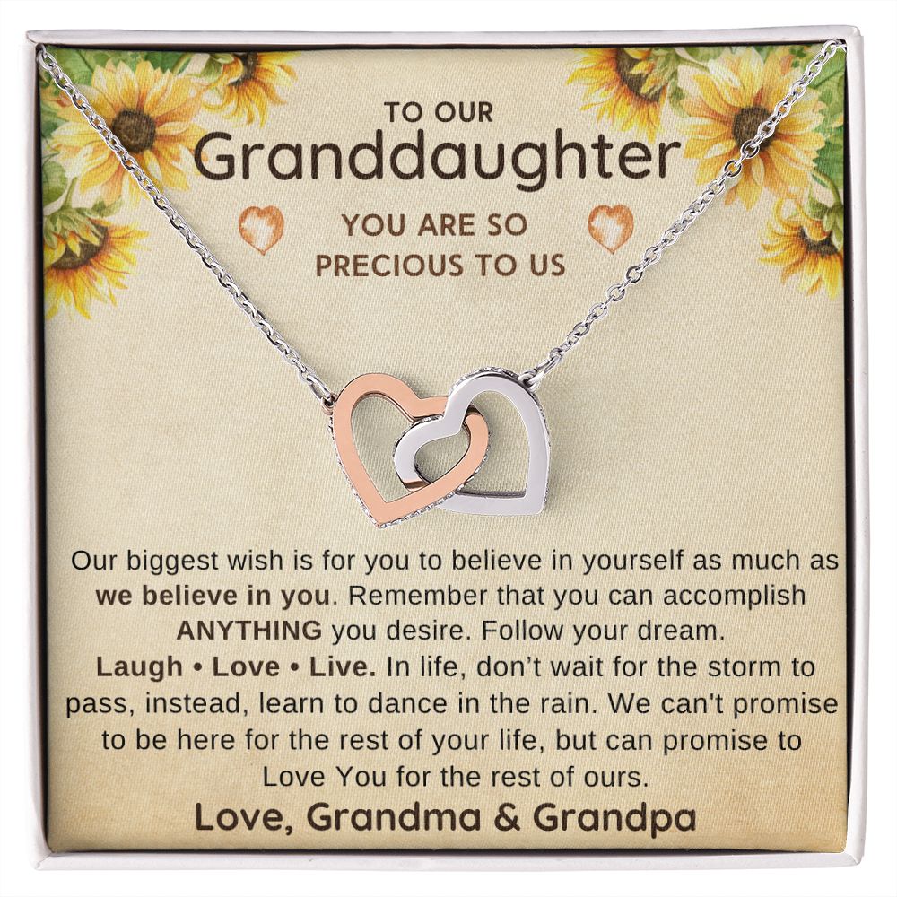 To Our Granddaughter Necklace from grandparents - Dance in The Rain - confirmation gifts for girls , 13th Birthday