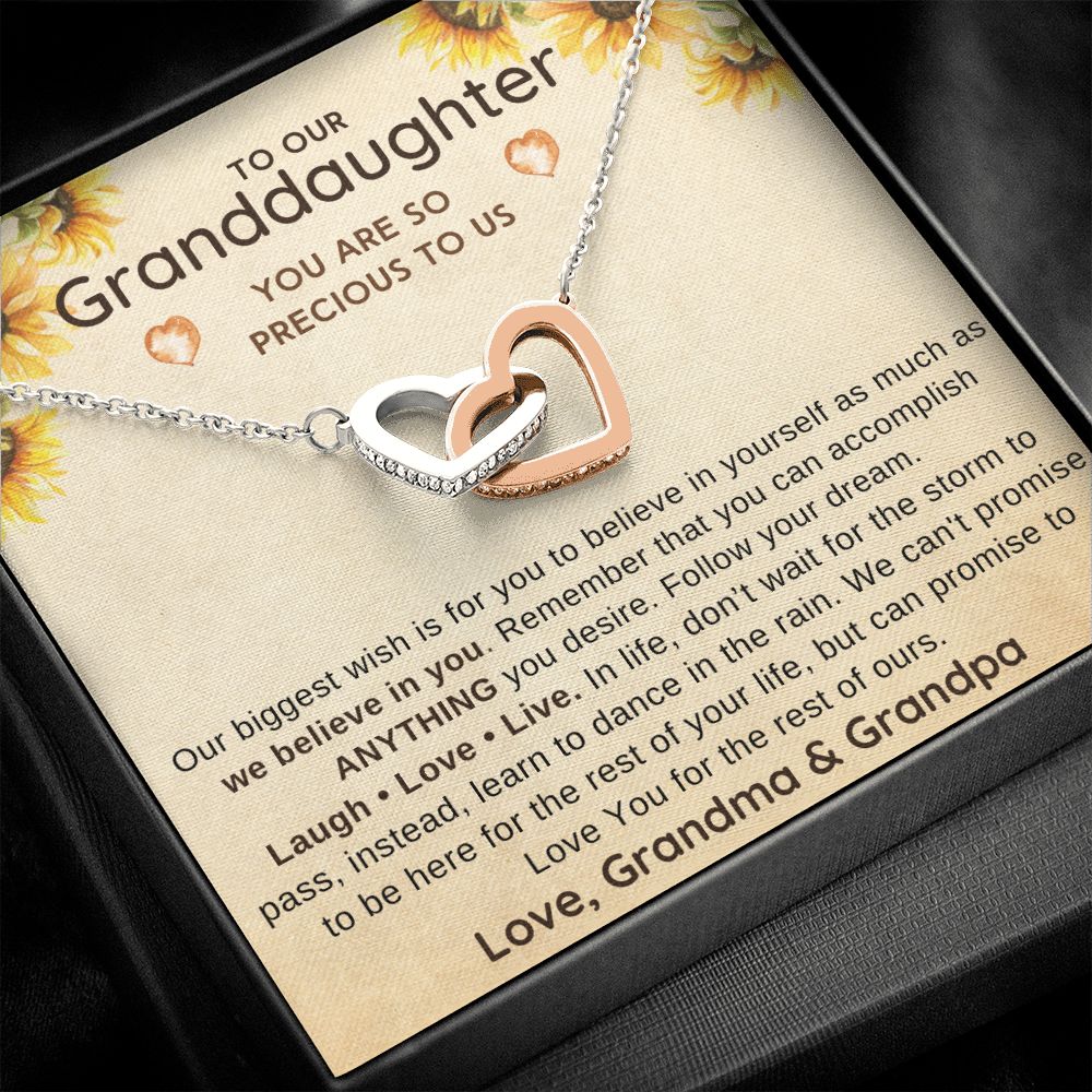 To Our Granddaughter Necklace from grandparents - Dance in The Rain - confirmation gifts for girls , 13th Birthday